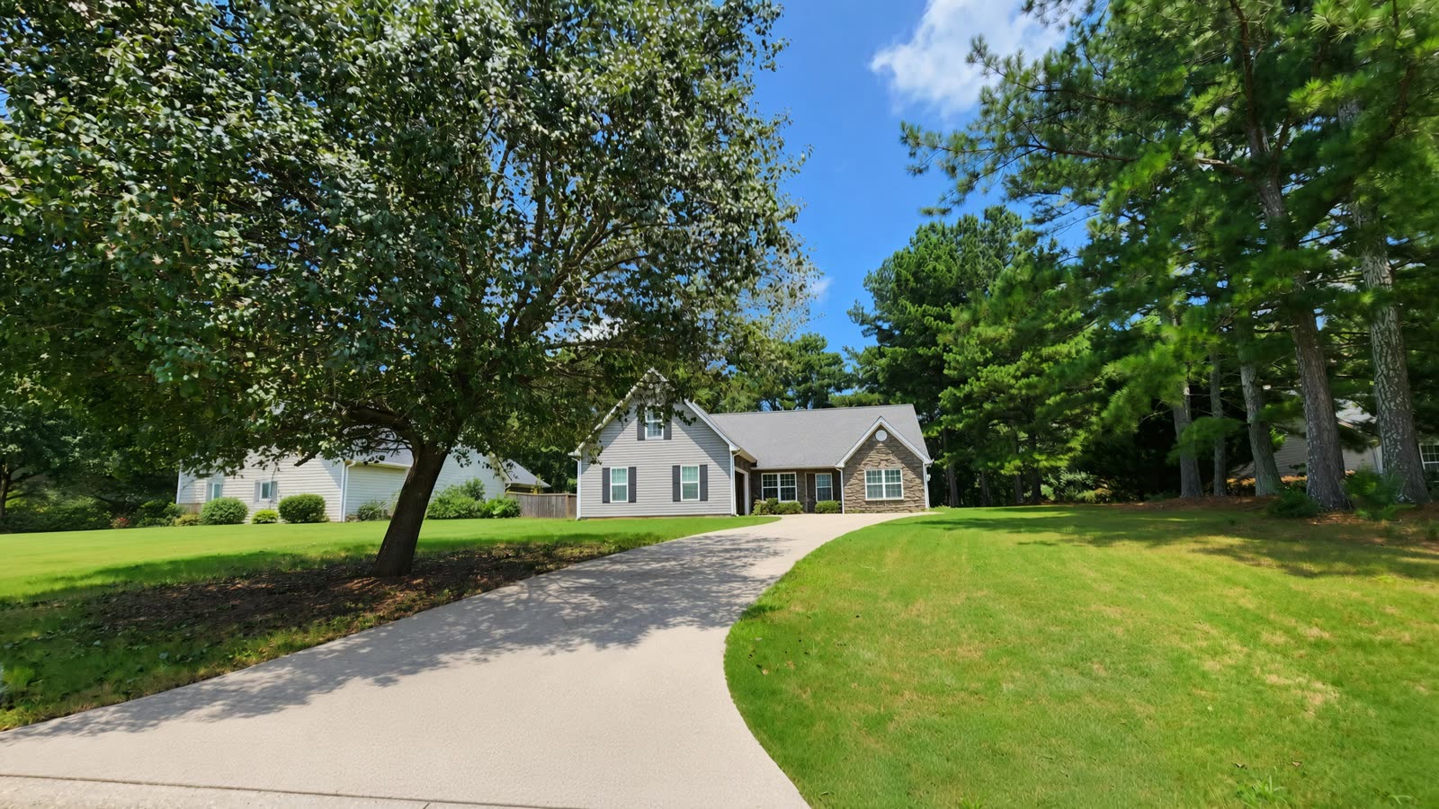 1407 Princeton Drive — ranch house among pines in Statham, Georgia